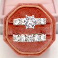 Popular Women Engagement Ring Set Double Stackable Rings Fashion Accessory Direct view 4