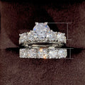 Popular Women Engagement Ring Set Double Stackable Rings Fashion Accessory Direct view 5