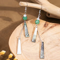 Vintage Bamboo Slice Geometric Shell Tassel Alloy Chain Pearl Beaded Elegant Long Drop Earrings view 2