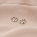 Elegant Korean Small Star Huggie Hoop Earrings With Black Enamel And Zircon Rhinestone Micro Pave Earrings view 4