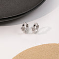 Elegant Korean Small Star Huggie Hoop Earrings With Black Enamel And Zircon Rhinestone Micro Pave Earrings view 1