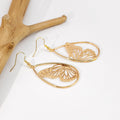 Vintage Hollow Butterfly Alloy Teardrop Hoop Dangle Earrings For Women Geometric Metal Fashion Earrings view 4