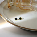 Elegant Black Enamel Geometric Square Studs With Silver Needle Minimal Luxury Alloy Women Earrings view 3