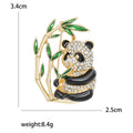 Alloy Panda Brooch Pin With Bamboo Design For Clothing Fastening view 5