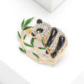 Alloy Panda Brooch Pin With Bamboo Design For Clothing Fastening view 3