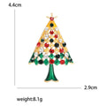 Alloy Enamel Rhinestone Christmas Tree Brooch Festive Lapel Pin view 5