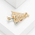Alloy Enamel Rhinestone Christmas Tree Brooch Festive Lapel Pin view 4