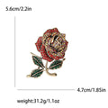 Metal Alloy Rhinestone Rose Brooch Pin For Apparel And Collar Fastening view 5