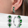 Klein Blue Zircon Hoop Earrings For Women, Elegant Vintage Style Fashion Jewelry Accessories view 3