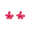 Elegant Multicolor Acrylic Five Petal Flower Stud Earrings For Women, Statement Floral Resin Earrings view 5