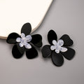 Elegant Multicolor Acrylic Five Petal Flower Stud Earrings For Women, Statement Floral Resin Earrings view 4