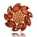 Alloy Zircon Rotating Flower Brooch For Elegant Apparel Accessories view 1