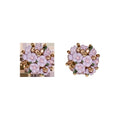 Ceramic Cluster Flower Stud Earrings With Rhinestone Inlay And Silver Posts Sweet Fashion Jewelry view 5