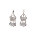 Ethnic Style Geometric Tassel Clip On Earrings, Vintage Miao Silver No Piercing Jewelry For Women view 5
