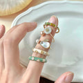 New Chinese Style Copper Rabbit Drip Oil Open Ring For Women Geometric Line Index Finger Jewelry view 1