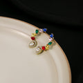 Elegant Luxury Colorful Teardrop Zircon Rhinestone Gold Alloy Geometric Drop Stud Earrings view 3