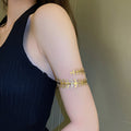 Light Luxury Alloy Leaf Branch Arm Cuff Bangle Minimalist Statement Jewelry view 3
