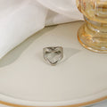 Hollow Heart Ring Simple Plain Irregular Geometric Index Finger Ring Minimalist Cool Style view 4