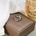 Hollow Heart Ring Simple Plain Irregular Geometric Index Finger Ring Minimalist Cool Style view 2