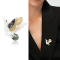 Alloy And Natural Mother Of Pearl Bird Brooch For Apparel view 2