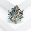 Alloy Natural Mother Of Pearl Maple Leaf Brooch Pin view 3