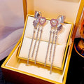 925 Silver Needle Butterfly Tassel Stud Earrings With Rhinestone Metal Chain Statement Design view 4