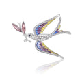 Alloy Enamel Rhinestone Swallow Branch Brooch Pin For Coats view 5