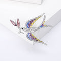 Alloy Enamel Rhinestone Swallow Branch Brooch Pin For Coats view 2