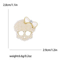 Alloy Pearl Skull Brooch Pin For Halloween Costume Accessories view 6