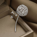 Metal Alloy Zircon Dandelion Brooch For Suits And Anti Exposure view 5