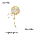 Metal Alloy Zircon Dandelion Brooch For Suits And Anti Exposure view 6
