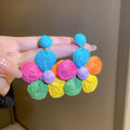 Colorful Woven Rope Flower Drop Earrings Alloy Sweet Summer Fashion Floral Jewelry view 2