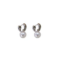 French Vintage U-Shaped Alloy Hoop Pearl Stud Earrings Elegant Geometric Minimalist Fashion Earrings view 5