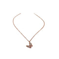 Rose Gold Zircon Butterfly Mother Of Pearl Necklace For Women Forest Style Clavicle Chain view 5