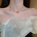 Rose Gold Zircon Butterfly Mother Of Pearl Necklace For Women Forest Style Clavicle Chain view 2