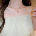 Rose Gold Zircon Butterfly Mother Of Pearl Necklace For Women Forest Style Clavicle Chain view 4