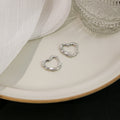 Elegant Irregular Metal Hollow Heart Stud Earrings For Women Two Tone Gold Silver Alloy Minimalist Earrings view 3