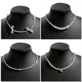 French Vintage Double Layer Pearl Necklace Niche Bow Collarbone Chain Heart Pendant Jewelry For Women view 1