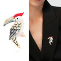 Alloy Mother Of Pearl Red Bird Brooch Pin For Apparel view 2