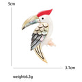 Alloy Mother Of Pearl Red Bird Brooch Pin For Apparel view 5