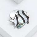 Natural Shell Tropical Fish Brooch Pin For Fashion Garment Decoration view 3