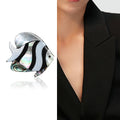 Natural Shell Tropical Fish Brooch Pin For Fashion Garment Decoration view 2