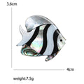Natural Shell Tropical Fish Brooch Pin For Fashion Garment Decoration view 5