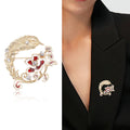 Alloy Enamel Feather Flower Brooch Pin For Suits And Coats view 2