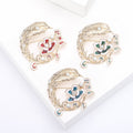 Alloy Enamel Feather Flower Brooch Pin For Suits And Coats view 1