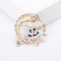Alloy Enamel Feather Flower Brooch Pin For Suits And Coats view 6