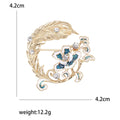 Alloy Enamel Feather Flower Brooch Pin For Suits And Coats view 5