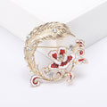 Alloy Enamel Feather Flower Brooch Pin For Suits And Coats view 4