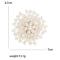 Alloy Faux Pearl Snowflake Brooch Pin For Elegant Coat Decoration view 5