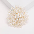Alloy Faux Pearl Snowflake Brooch Pin For Elegant Coat Decoration view 1